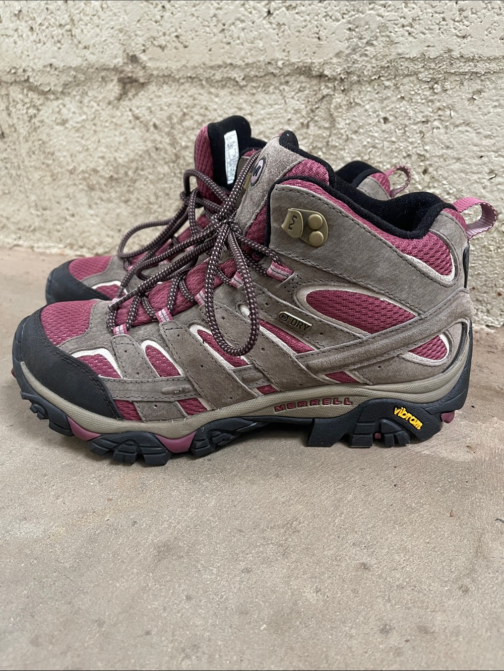 Merrell Women's Burgundy and Taupe Lace-Up Hiking Boots